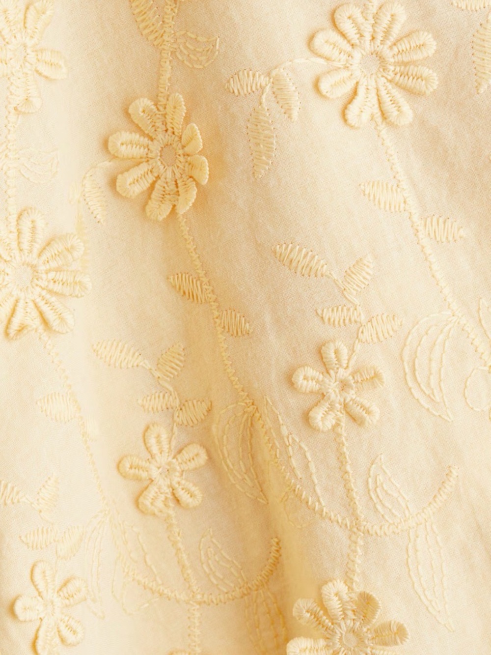 H&M Pale Yellow Floral Embroidered Mini Slip Dress - Picture 4 of 4